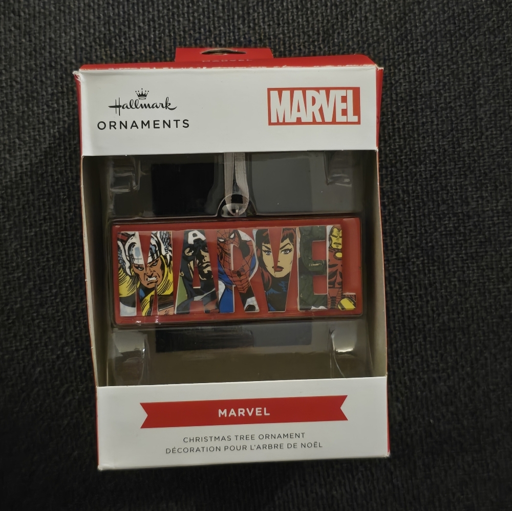 Hallmark Marvel Comics Heroes and Villains Logo Resin, Christmas Ornament